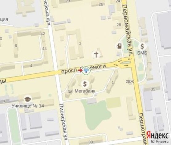 Схема рекламной плоскости по адресу Победы пр., 3