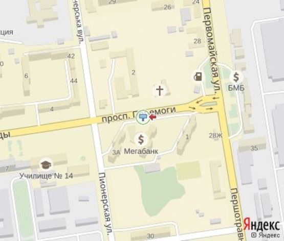 Схема рекламной плоскости по адресу Победы пр., 3