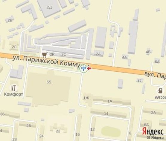 Схема рекламной плоскости по адресу Французская  ул. ( супермаркет "Фреш")