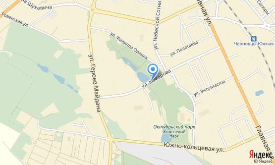 Схема рекламної площини за адресою вул. Комарова (біля ставу)