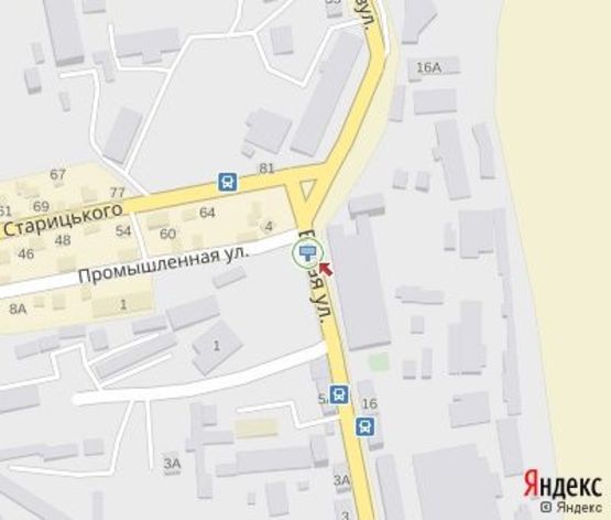 Схема рекламної площини за адресою Белая ул., 50 м. к Старицкого ул. из центра.