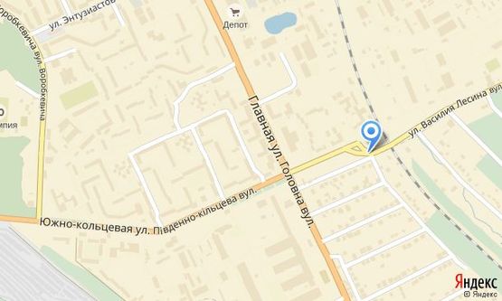 Схема рекламной плоскости по адресу вул. Південно-Кільцева (на транспортній розв'язці біля залізничного переїзду зі сторони вул. Головної)