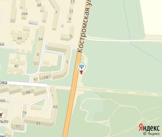 Схема рекламной плоскости по адресу Костромская ул., 1