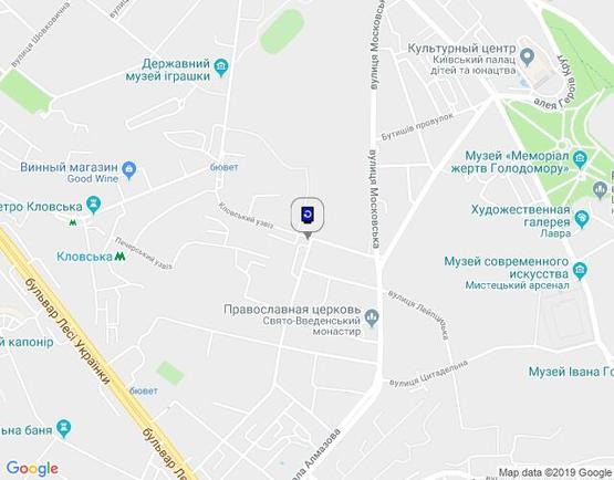 Схема рекламной плоскости по адресу Кловський Узвіз, 20