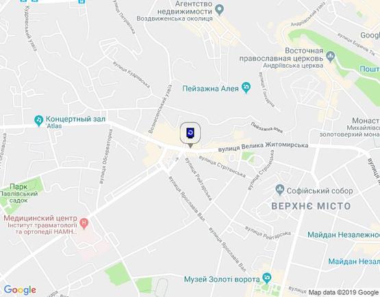 Схема рекламної площини за адресою Велика Житомирська /Львівська Пл.("Рошен")