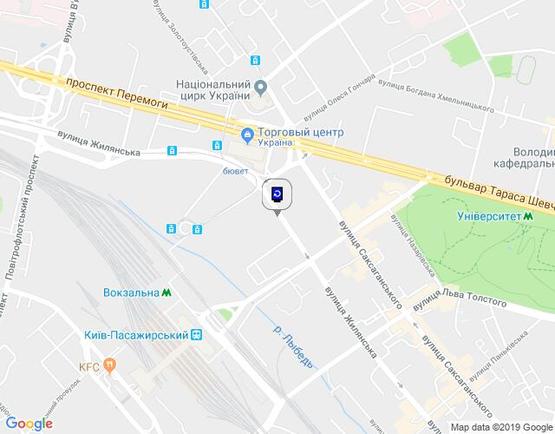 Схема рекламної площини за адресою Жилянська Влу., 107 ("Портер")