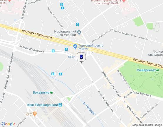 Схема рекламной плоскости по адресу Жилянська Вул./Старовокзальная("Міда")