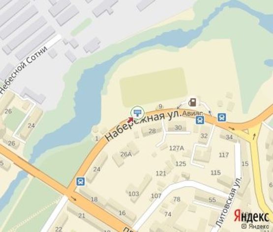 Схема рекламной плоскости по адресу Набережная ул., стадион "Верес"( напротив № 28) (100м. к АЗС "Авиас")