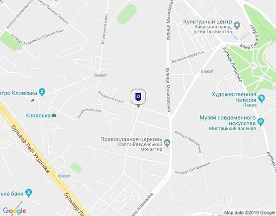 Схема рекламной плоскости по адресу Кловський Узвіз, 20