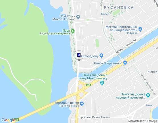 Схема рекламной плоскости по адресу Русанівська Набережна, 2/1