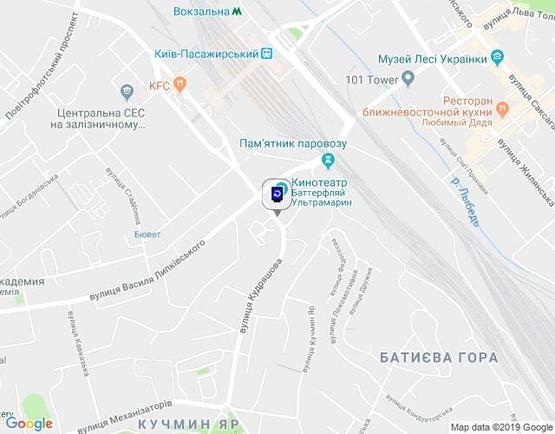 Схема рекламної площини за адресою Кудряшова Вул./ "Ультрамарин"