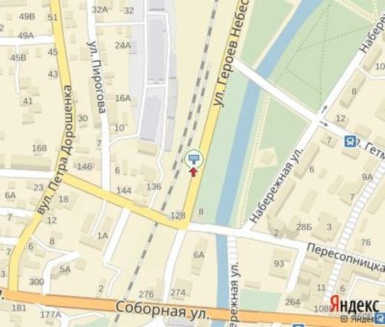 Схема рекламної площини за адресою Ж/Д вокзал место №1 ул.Небесной Сотни к проспекту Мира.