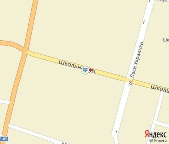 Схема рекламной плоскости по адресу Школьная ул., (напротив супермаркета "Колибрис")