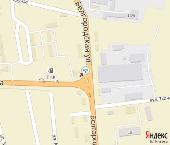 Схема рекламной плоскости по адресу Белгородская ул. - Суворова ул.