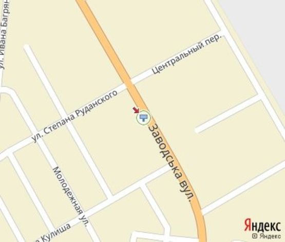 Схема рекламної площини за адресою Заводская ул., 6