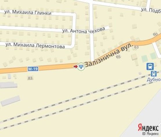 Схема рекламної площини за адресою Железнодорожная ул., 86 (напротив)  (к ж\д вокзалу)