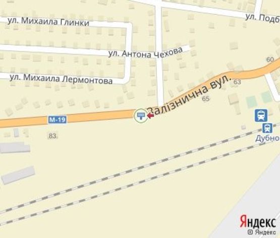 Схема рекламної площини за адресою Железнодорожная ул., 86 (напротив)