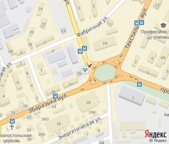 Схема рекламной плоскости по адресу Збаражска ул. - Лозовецкая ул.