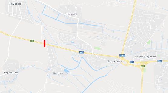 Схема рекламної площини за адресою Трасса Львов-Краковец, с. Солуки, въезд в город Львов