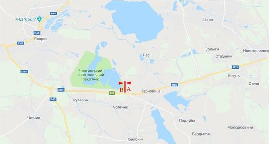 Схема рекламної площини за адресою Автодорога Львов-Краковец, перед Яворем, правый