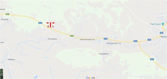 Схема рекламной плоскости по адресу Автодорога Львов-Краковец, плоскость №1