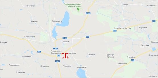 Схема рекламної площини за адресою Автодорога Довжанка-Черляни, (Городок) слева