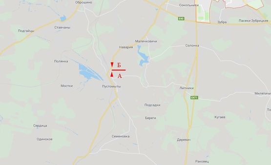 Схема рекламной плоскости по адресу Автодорога Львов-Пустомиты, въезд в г. Пустомиты