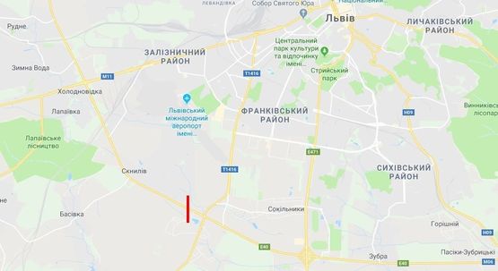 Схема рекламной плоскости по адресу Кольцевая дорога, Западный обход, с. Сокольники, в сторону ТЦ "Metro"