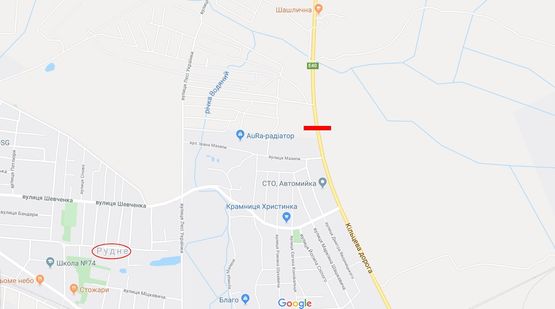 Схема рекламной плоскости по адресу Кольцевая дорога, западный обход, в сторону Фуджикури, №2