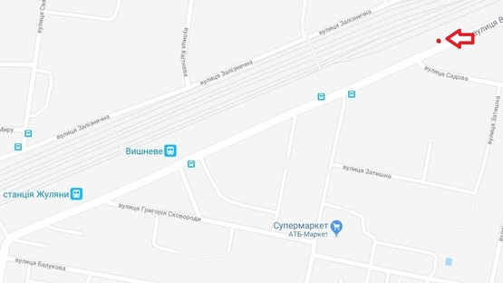 Схема рекламной плоскости по адресу г.Вишневое, ул.Чорновола, напротив д. 12