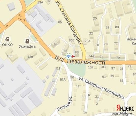 Схема рекламної площини за адресою Независимости ул., (центр города, 300 м. АЗС "ОККО")