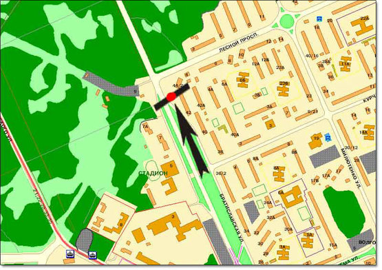 Схема рекламної площини за адресою ул.Братиславская/пр.Лесной напр.Московского моста (АЗС Лукойл)