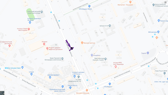 Схема рекламної площини за адресою ул.Братиславская, 34