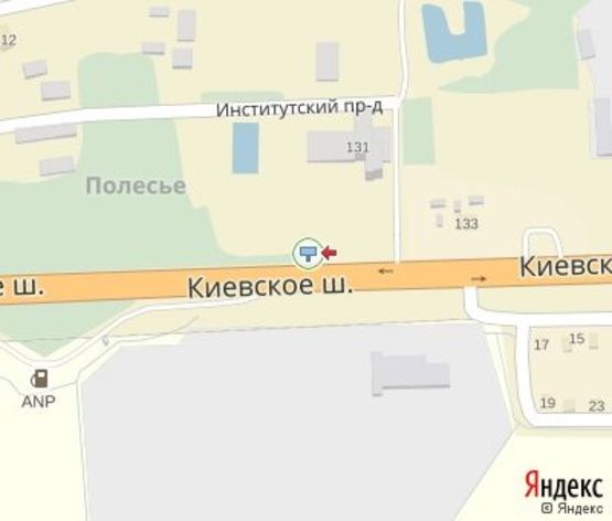 Схема рекламної площини за адресою Киевское шоссе, 131 (АЗС ANP)