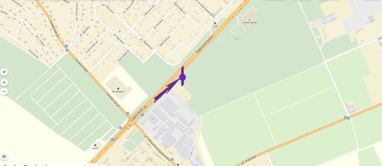 Схема рекламной плоскости по адресу Одесская трасса, 1000 м до Новой Линии, направление в Киев