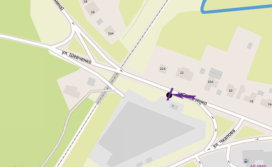 Схема рекламної площини за адресою Гостомельское шоссе,остановка,  перед поворотом на  Ирпень, направление Бучу