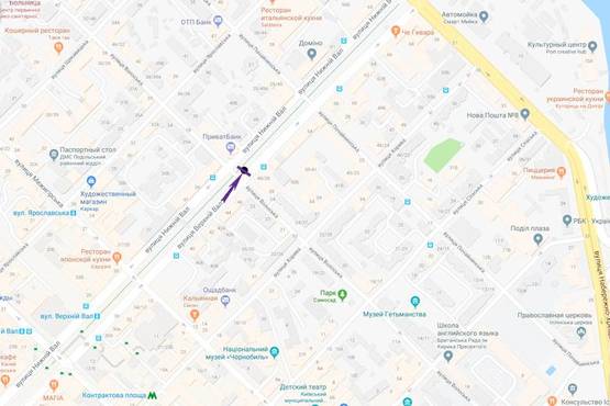 Схема рекламної площини за адресою Верхний Вал,48/28 , ул. Волошская