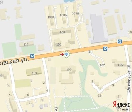 Схема рекламной плоскости по адресу Чудновская ул., 109 ( Житомирский центр занятости, 200м до Приват Банк, АЗС Ultra)