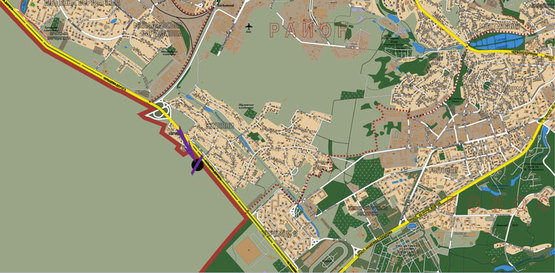 Схема рекламної площини за адресою Кільцева дорога, 50 м до виїзду на ринок "Столичний" (верхня пл.)