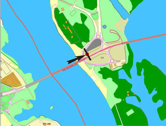 Схема рекламной плоскости по адресу Московський міст / пр. Ватутіна у напр. Троєщини