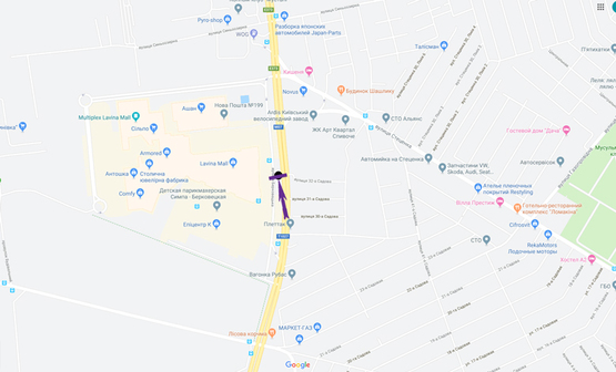 Схема рекламной плоскости по адресу пр. Академіка Палладіна,, напроти входу в ТРЦ Лавіна