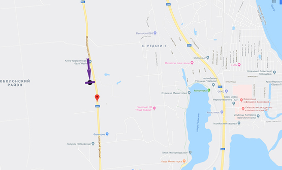 Схема рекламной плоскости по адресу просп. Мінський