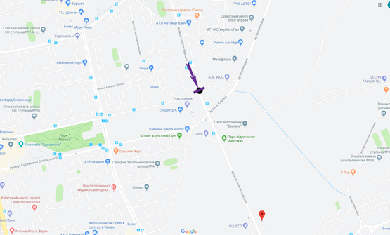 Схема рекламной плоскости по адресу ул. Братиславская,48-Б ,напротив Эпицентра