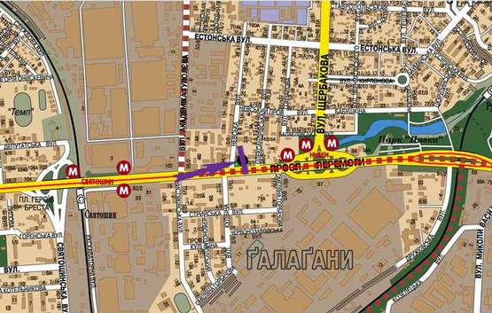 Схема рекламної площини за адресою пр. Перемоги, 92