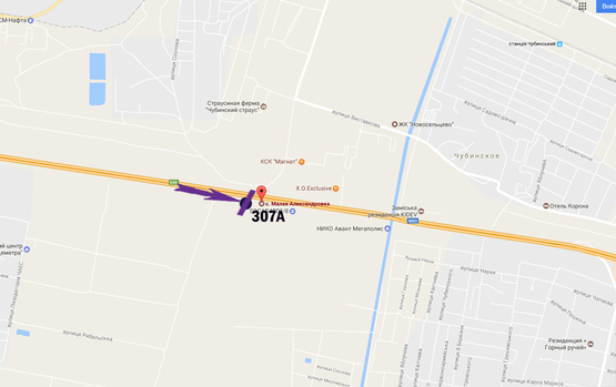 Схема рекламної площини за адресою Бориспільське шосе, 28,5 км, зупинка Мала Олександрівка,  в напрямку а/п Бориспіль, "птах"