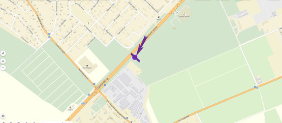 Схема рекламной плоскости по адресу Одеська траса, 1000 м до Нової Лінії, у напрямку Одеси