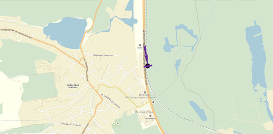 Схема рекламной плоскости по адресу Обухівска траса 21 км. - Лісники -  у напрямку Обухова