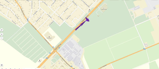 Схема рекламной плоскости по адресу Одеська траса, 500 м до Нової Линії, напрямок в Київ