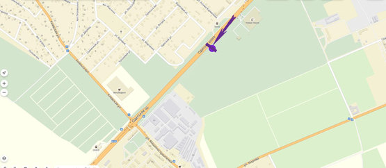 Схема рекламной плоскости по адресу Одеська траса, 500 м від Нової Линії, напрямок на Одесу