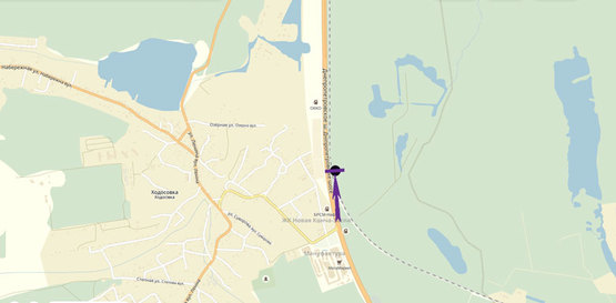 Схема рекламной плоскости по адресу Обухівска траса 21 км. - Лісники - у напрямку Києва